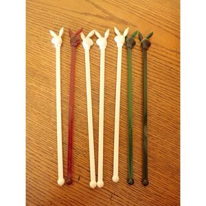7 (Lot) Playboy Club Vintage Bunny Drink Swizzle Stir Stick Stirrer 1970